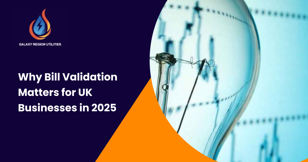 UK business team reviewing utility bills for accuracy